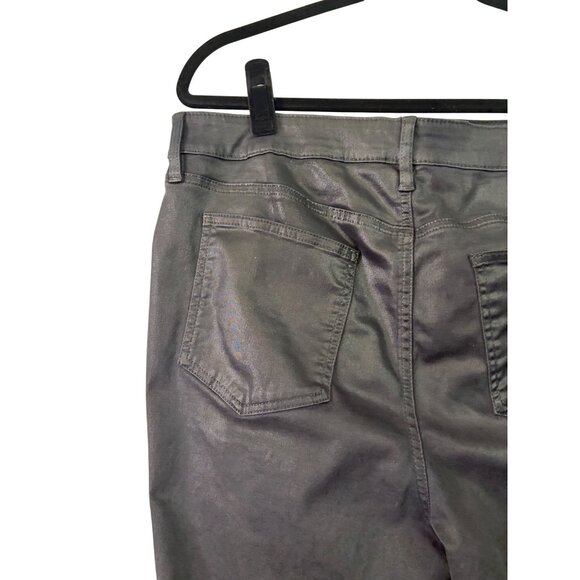 Chicos Women's Shiny Black Stretch Jegging Pants W Front & Back Pockets Size 14 - Picture 8 of 13